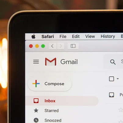 Image of gmail on laptop