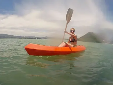 Carrie kayaking